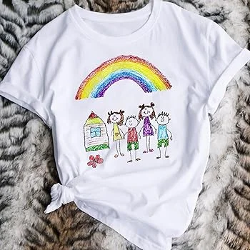 Rainbow Graphic T‑Shirt (White) - Unisex - Product Image