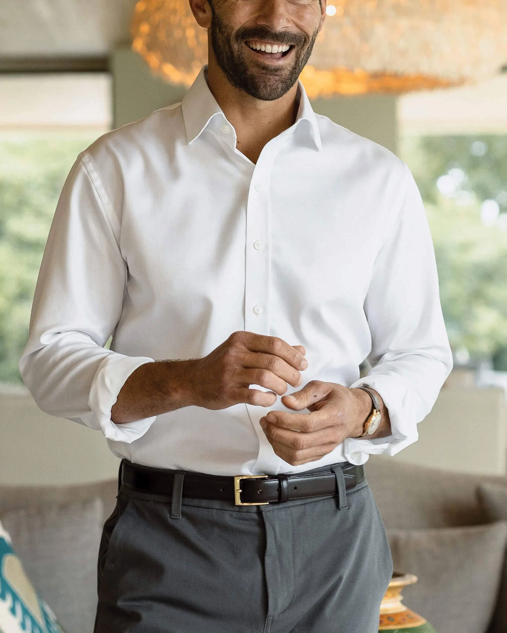Men’s Formal Shirt (White) - Slim Smart Fit - Product Image